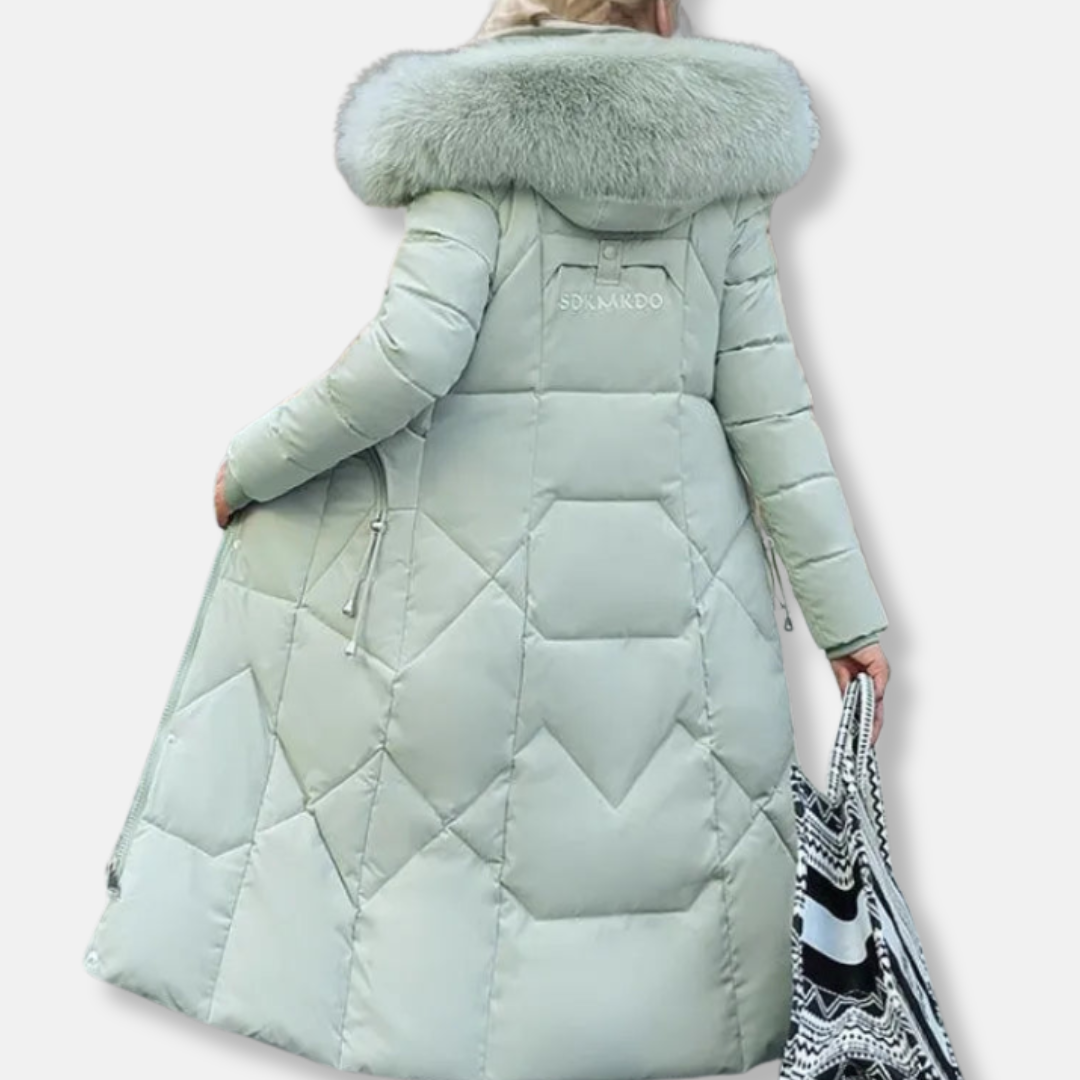 Isabella Hooded Puffer Coat | Quilted Fur Trimmed Hooded Puffer Coat