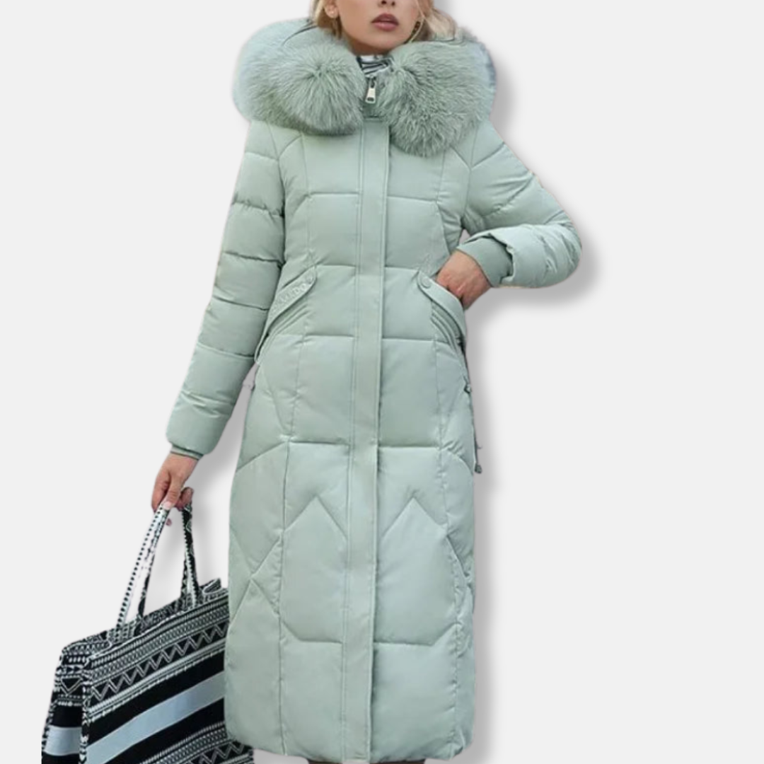 Isabella Hooded Puffer Coat | Quilted Fur Trimmed Hooded Puffer Coat