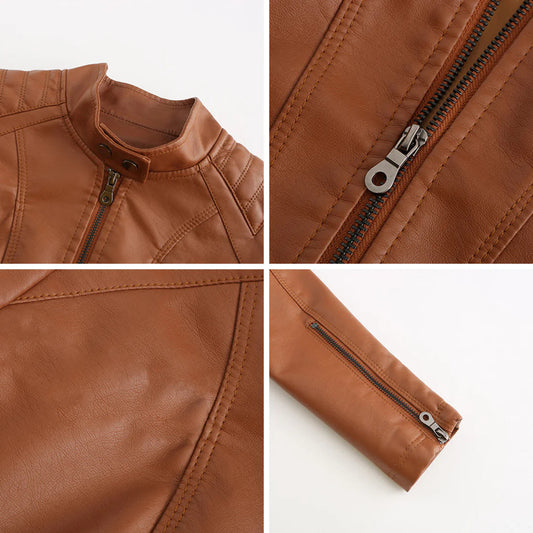 Albie Jacket | Women's Faux Leather Zip Front Jacket