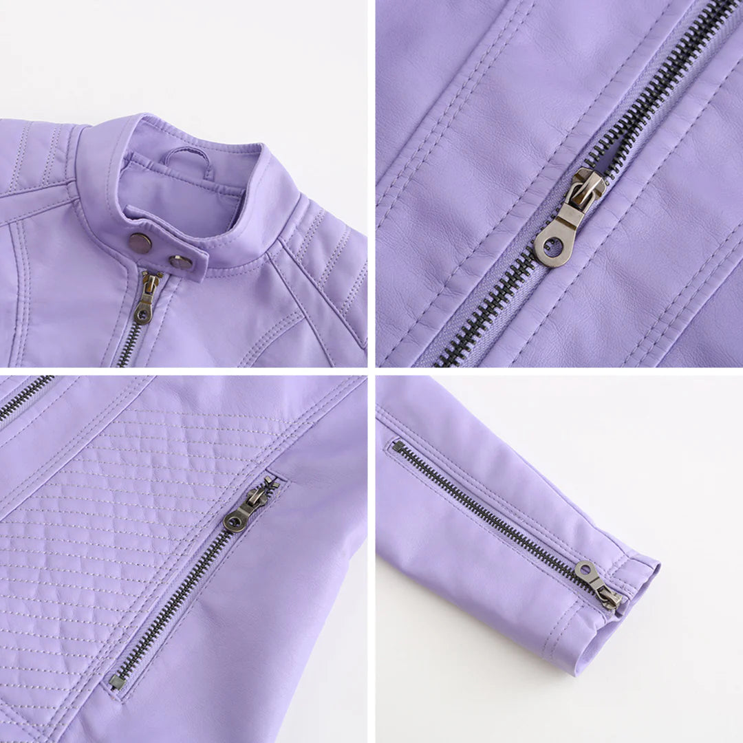 Albie Jacket | Women's Faux Leather Zip Front Jacket