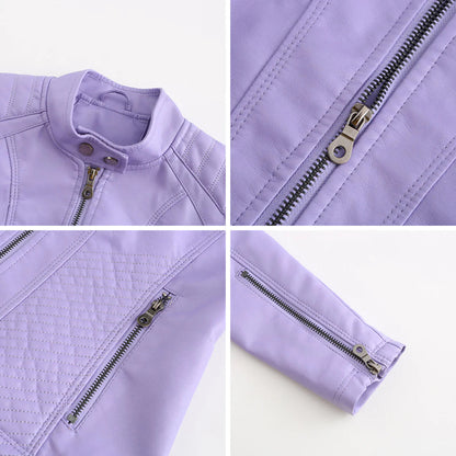 Albie Jacket | Women's Faux Leather Zip Front Jacket