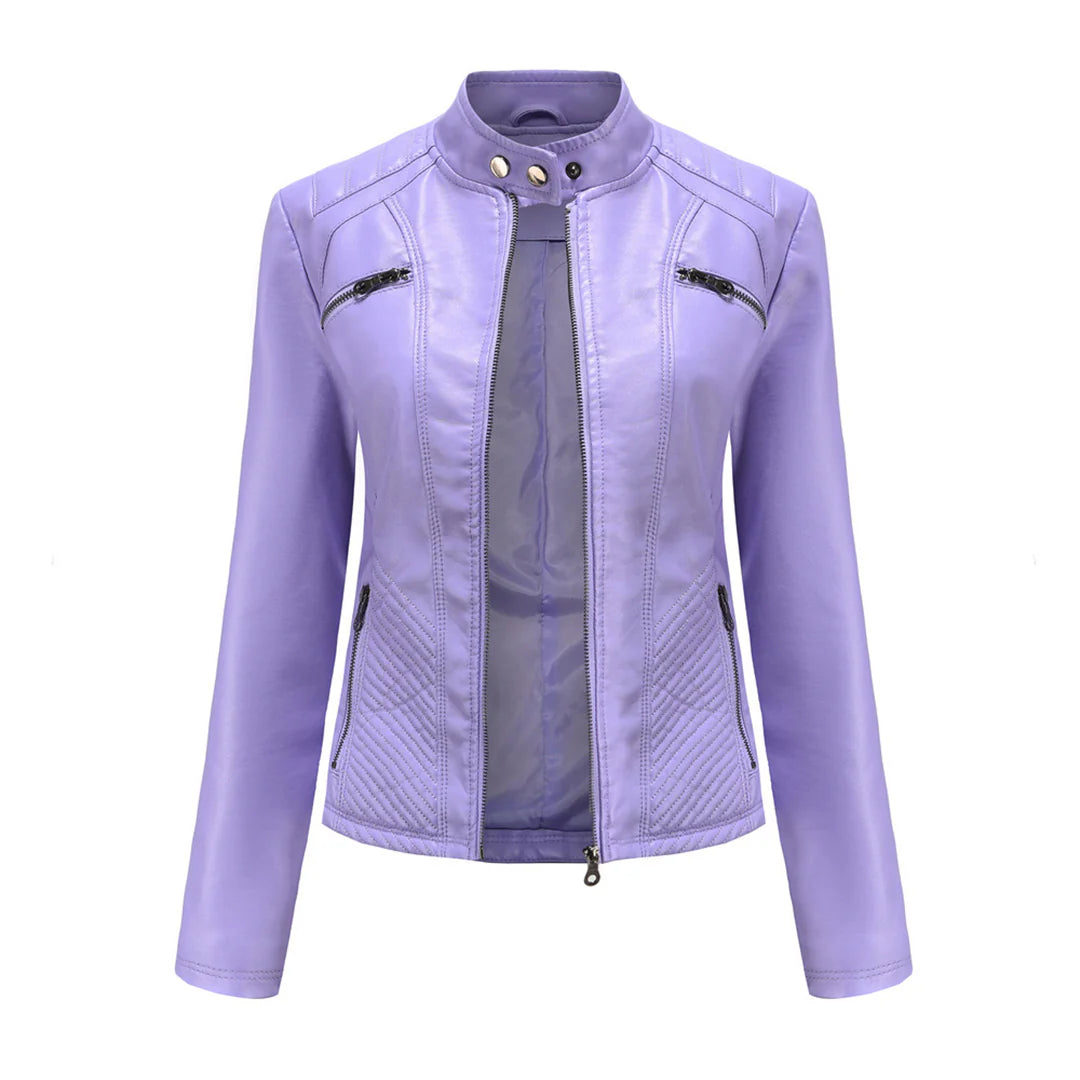 Albie Jacket | Women's Faux Leather Zip Front Jacket