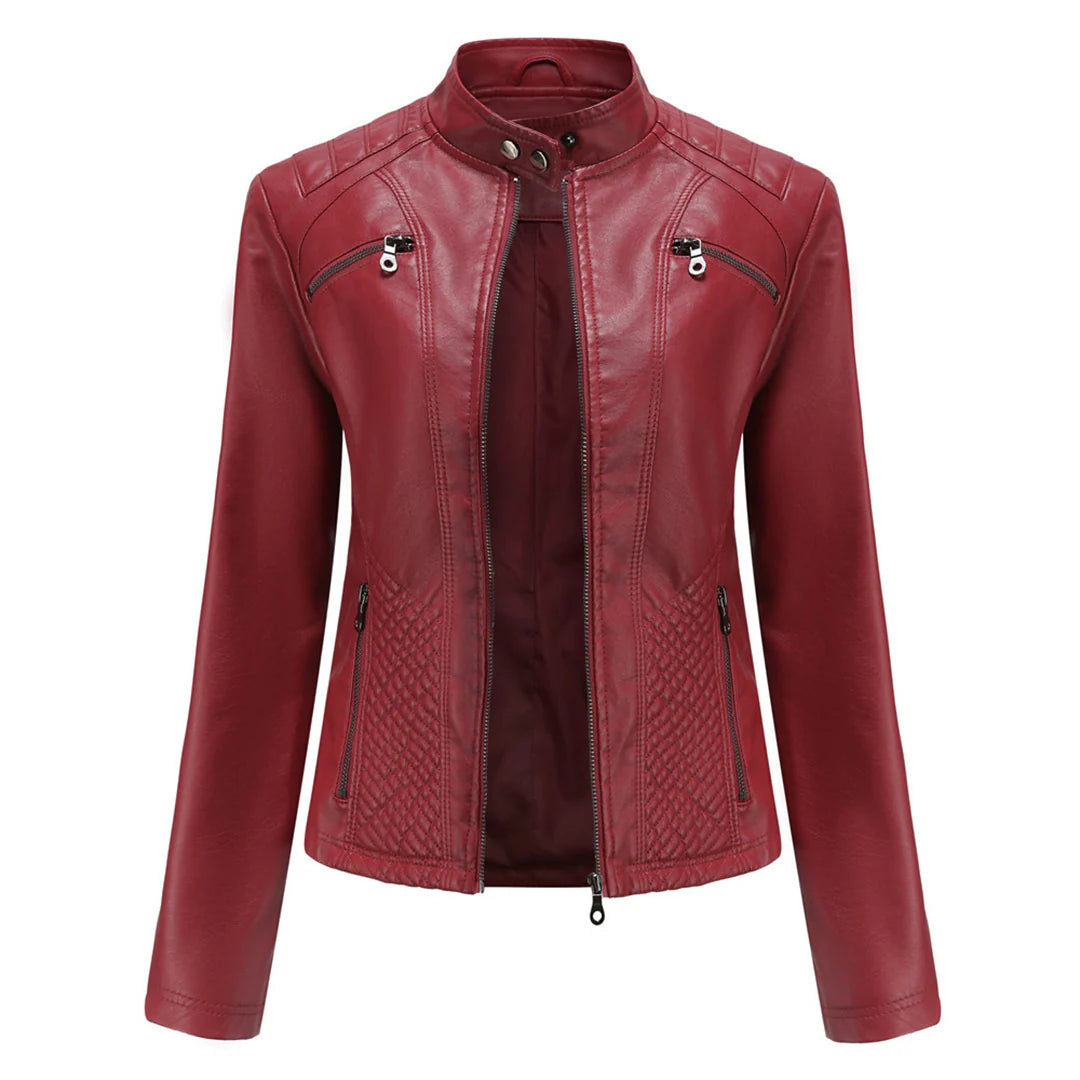 Albie Jacket | Women's Faux Leather Zip Front Jacket