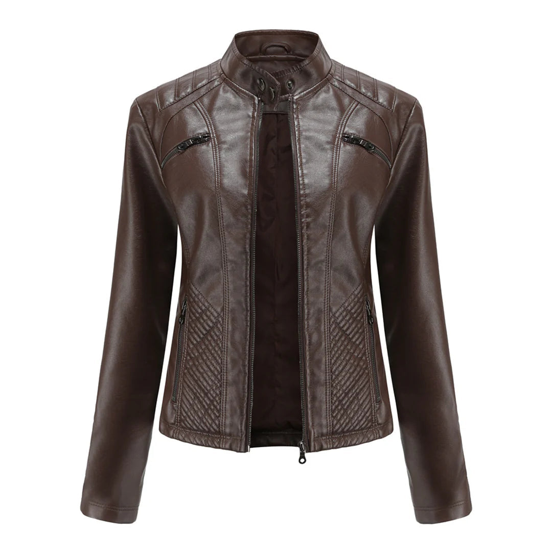 Albie Jacket | Women's Faux Leather Zip Front Jacket