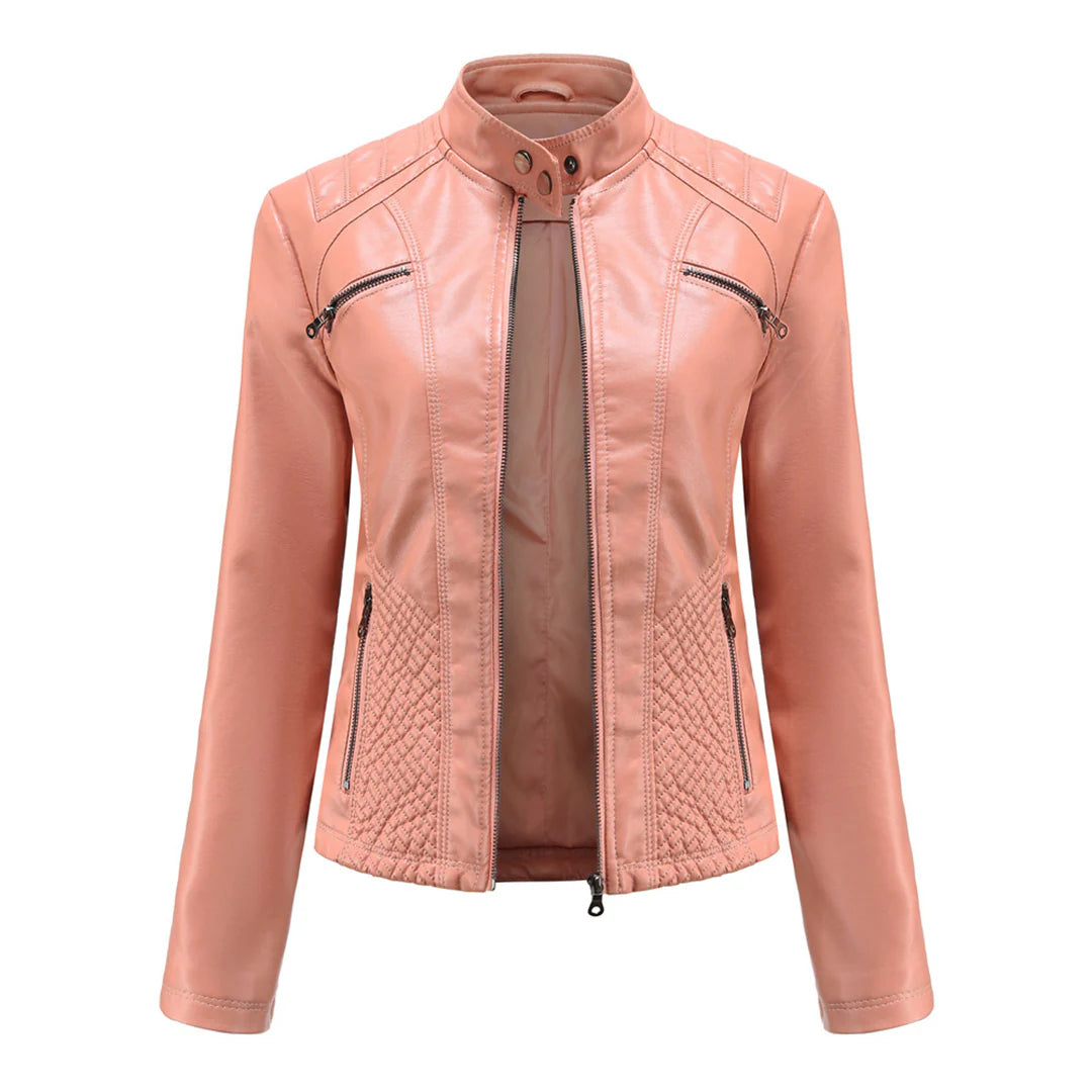 Albie Jacket | Women's Faux Leather Zip Front Jacket