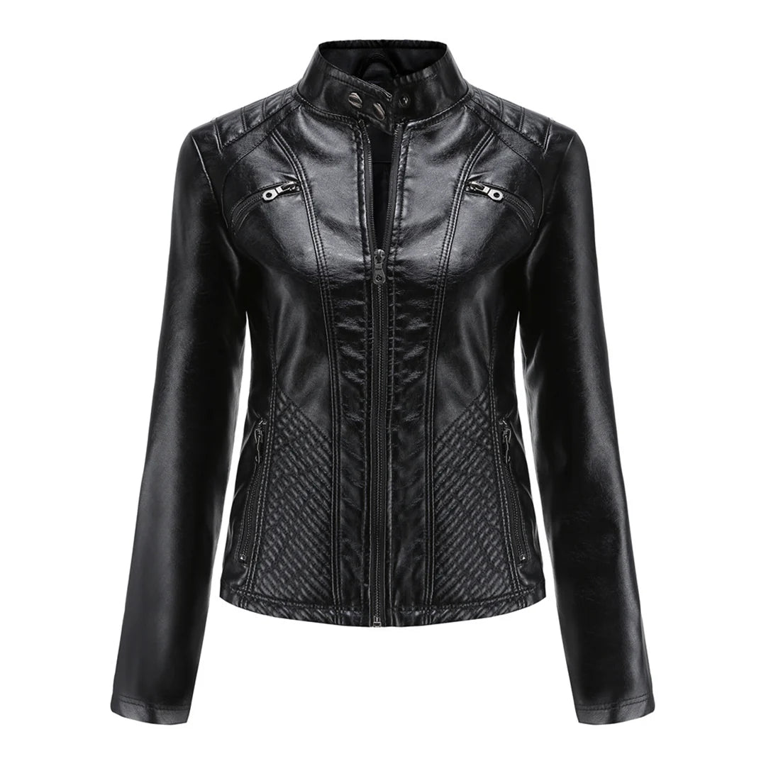 Albie Jacket | Women's Faux Leather Zip Front Jacket