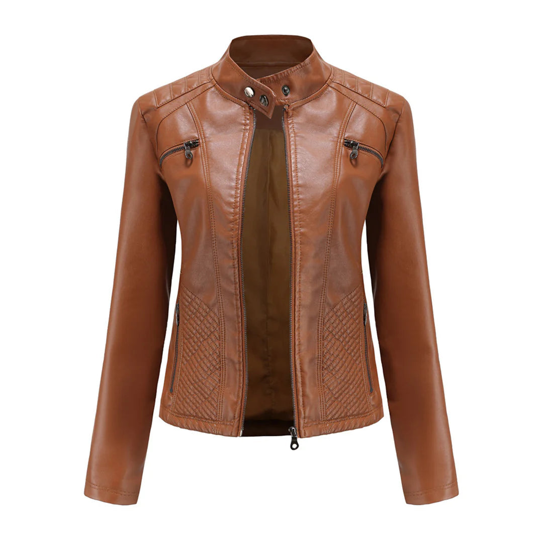 Albie Jacket | Women's Faux Leather Zip Front Jacket