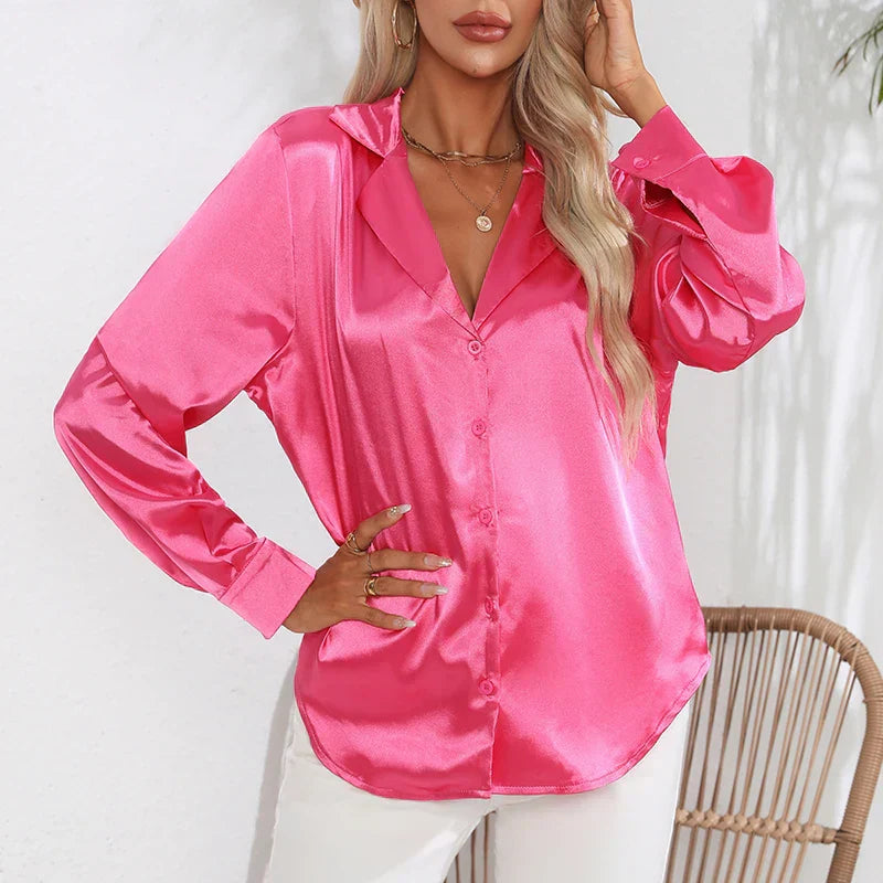 Babette Shirt | Women's Satin Button-Down Blouse
