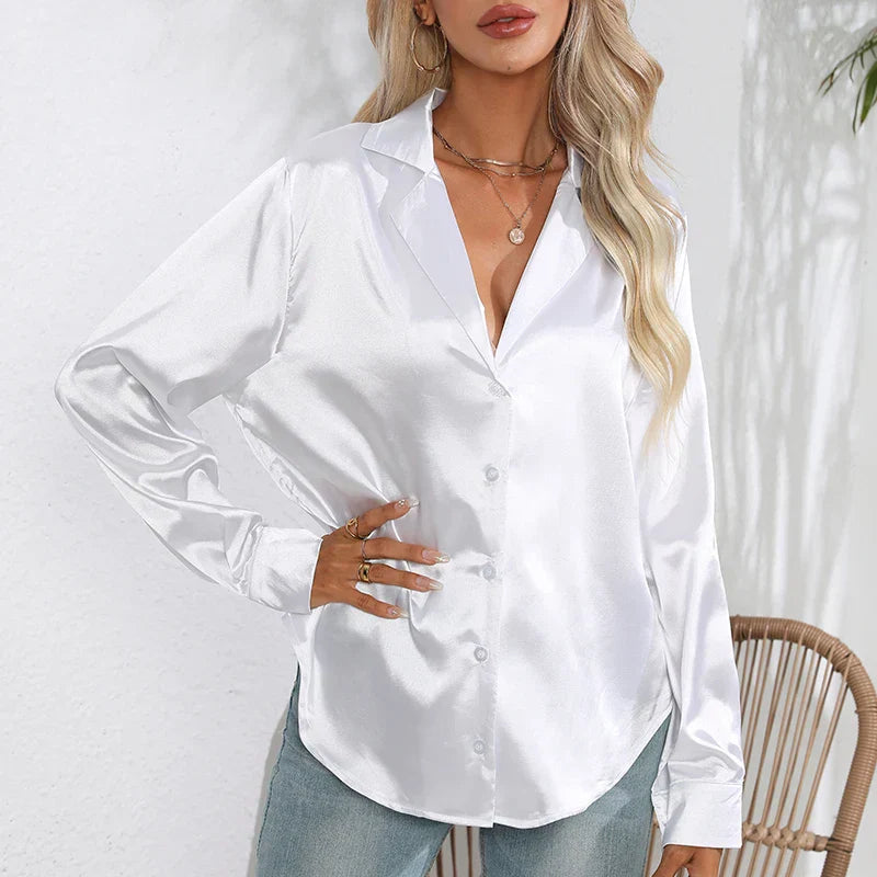 Babette Shirt | Women's Satin Button-Down Blouse