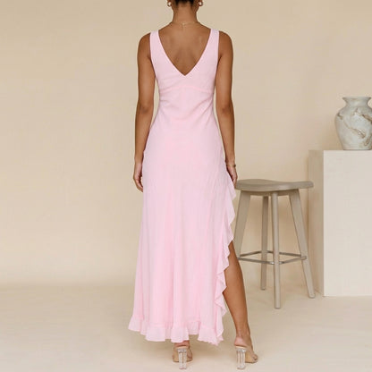 Valencia Split Maxi Dress | Elegant V-Neck Summer Evening Dress