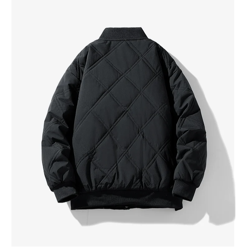 Noah Vintage Diamond Quilted Bomber Jacket | Sherpa-Lined Snap Jacket