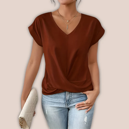 Beatrix Top | Casual V-Neck Twist Summer Blouse