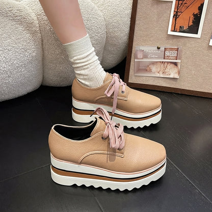 Ivy Modern Platform Wedge Oxfords | Chunky Sole Lace-Up Creepers