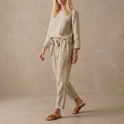 Women's Loungewear Set - Relaxed Fit - Blouse & Pants