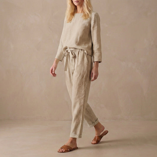 Women's Loungewear Set - Relaxed Fit - Blouse & Pants