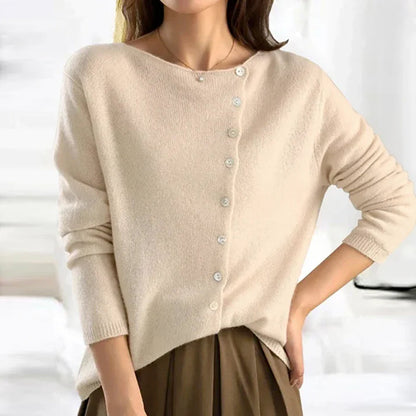 Sienna Relaxed Fit Cardigan | Boat Neck Button Front Cardigan
