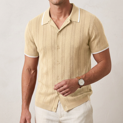 Harry Regular Fit Knit Cardigan | Textured Button Front Knit Cardigan