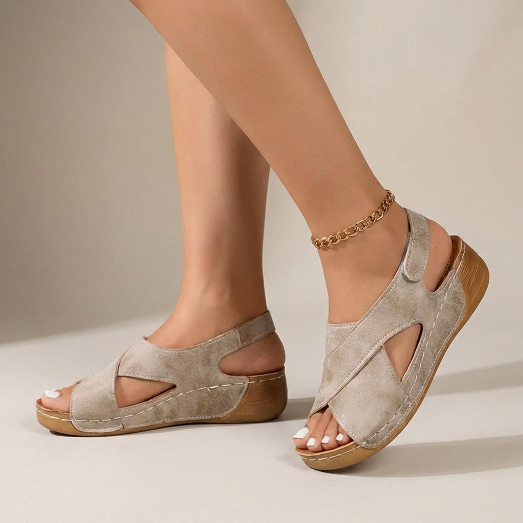 Olivia Orthopedic Comfort Fit Sandals | Wedge Heel Open Toe Sandals