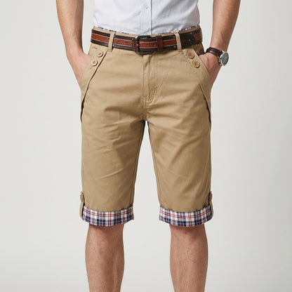 Harry Relaxed Fit Capri Shorts | Belted Plaid Trim Capri Shorts