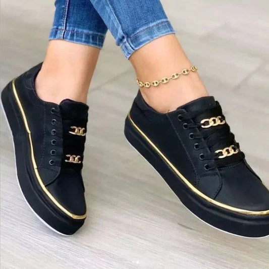Bettie Sneakers | Women's Fashion Chain Accent Sneakers