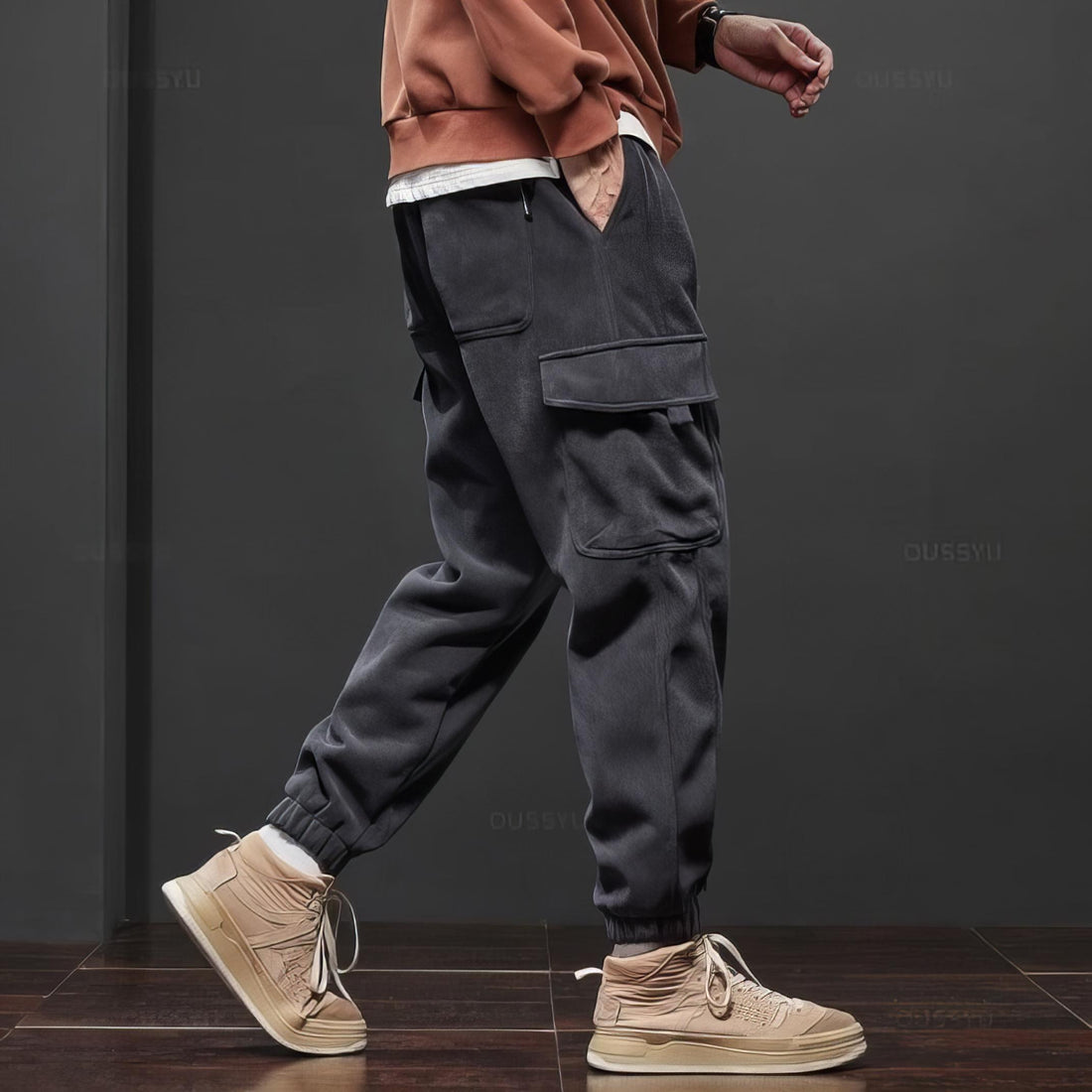 Charlie Jogger Fit Cargo Pants | Cargo Pockets Drawstring Waist Pants
