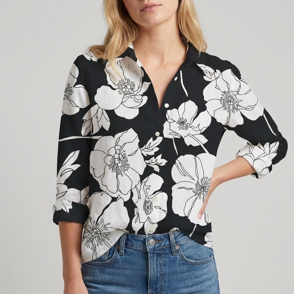 Isla Relaxed Fit Blouse | Floral Long Sleeve Blouse