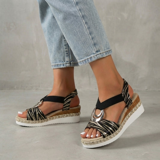 Isabella Wedge Sandals | Espadrille Sole Wedge Heel Sandals