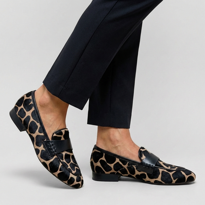 Isla Animal Print Strap Detail Loafers | Smart Casual Loafers