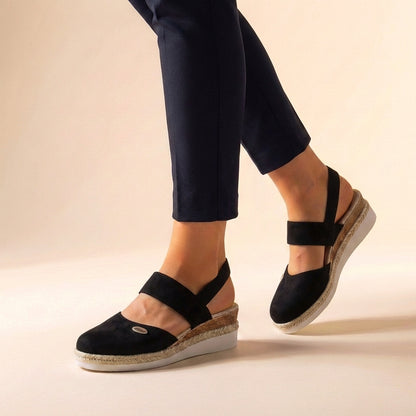 Isabella Closed-Toe Wedge Sandals | Espadrille Sole Ankle Strap Sandals