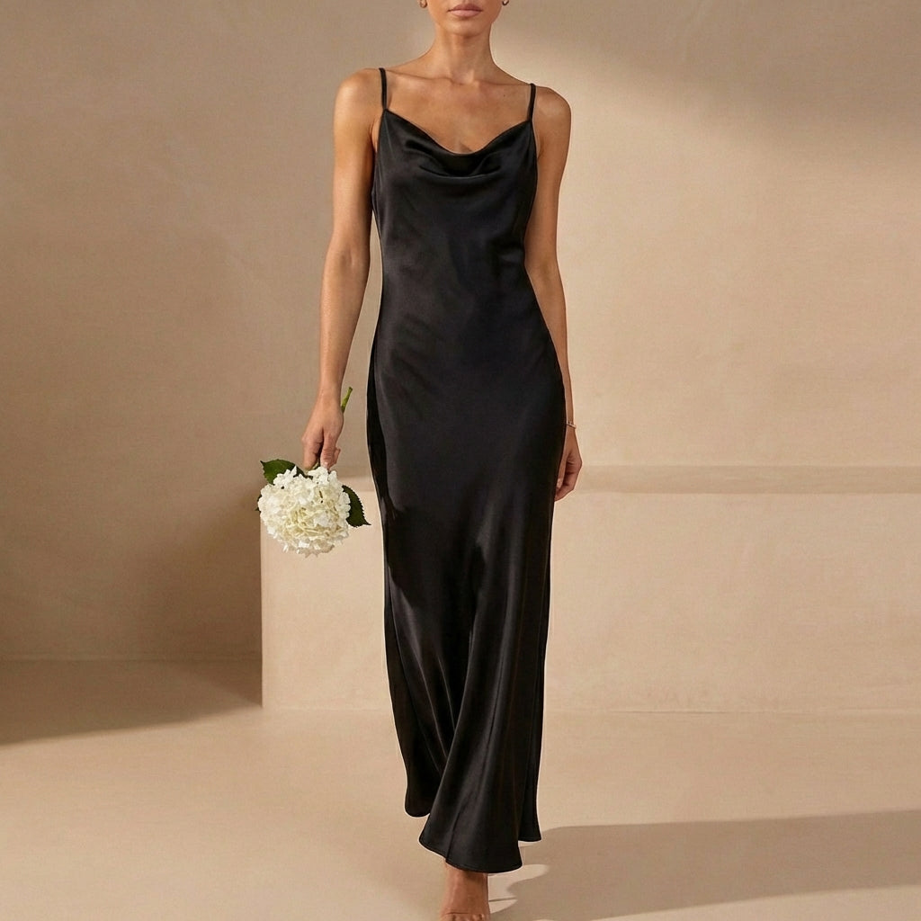 Sienna Slim Fit Maxi Dress | Cowl Neck Sleeveless Dress