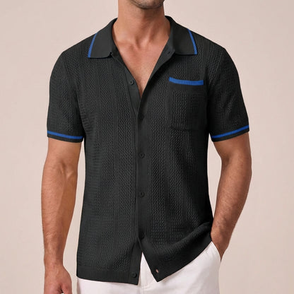 Freddie Relaxed Knit Polo Shirt | Striped Button Front Shirt
