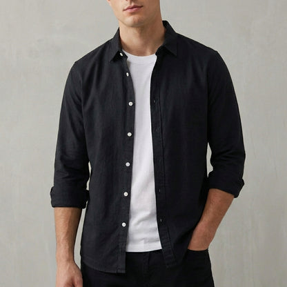 Joshua Relaxed Fit Button-Up Shirt | Collared Long Sleeve Shirt