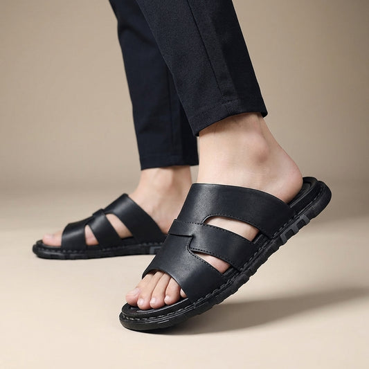 Joshua Orthopedic Slip-On Slide Sandals | Stitched Cut-Out Sandals