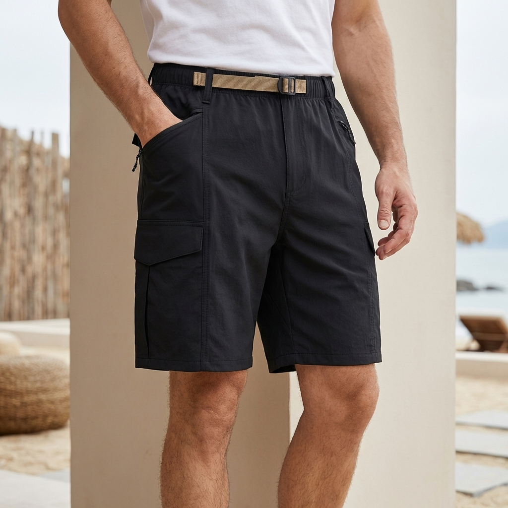 Theodore Loose Fit Shorts | Cargo Pockets Buckle Closure Shorts