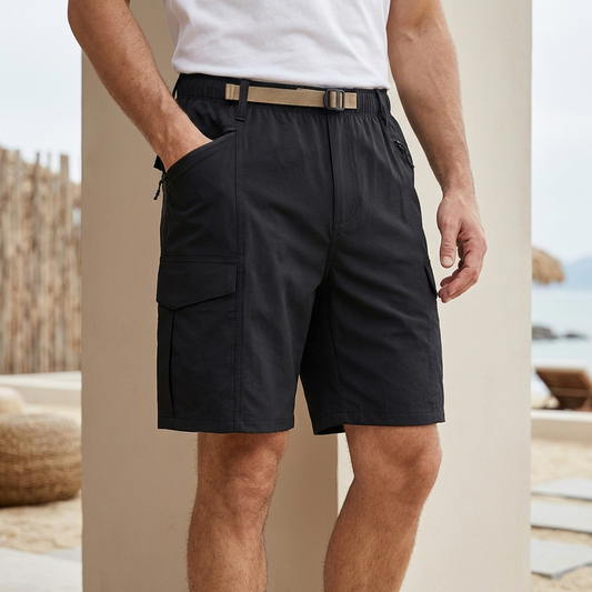 Theodore Loose Fit Shorts | Cargo Pockets Buckle Closure Shorts
