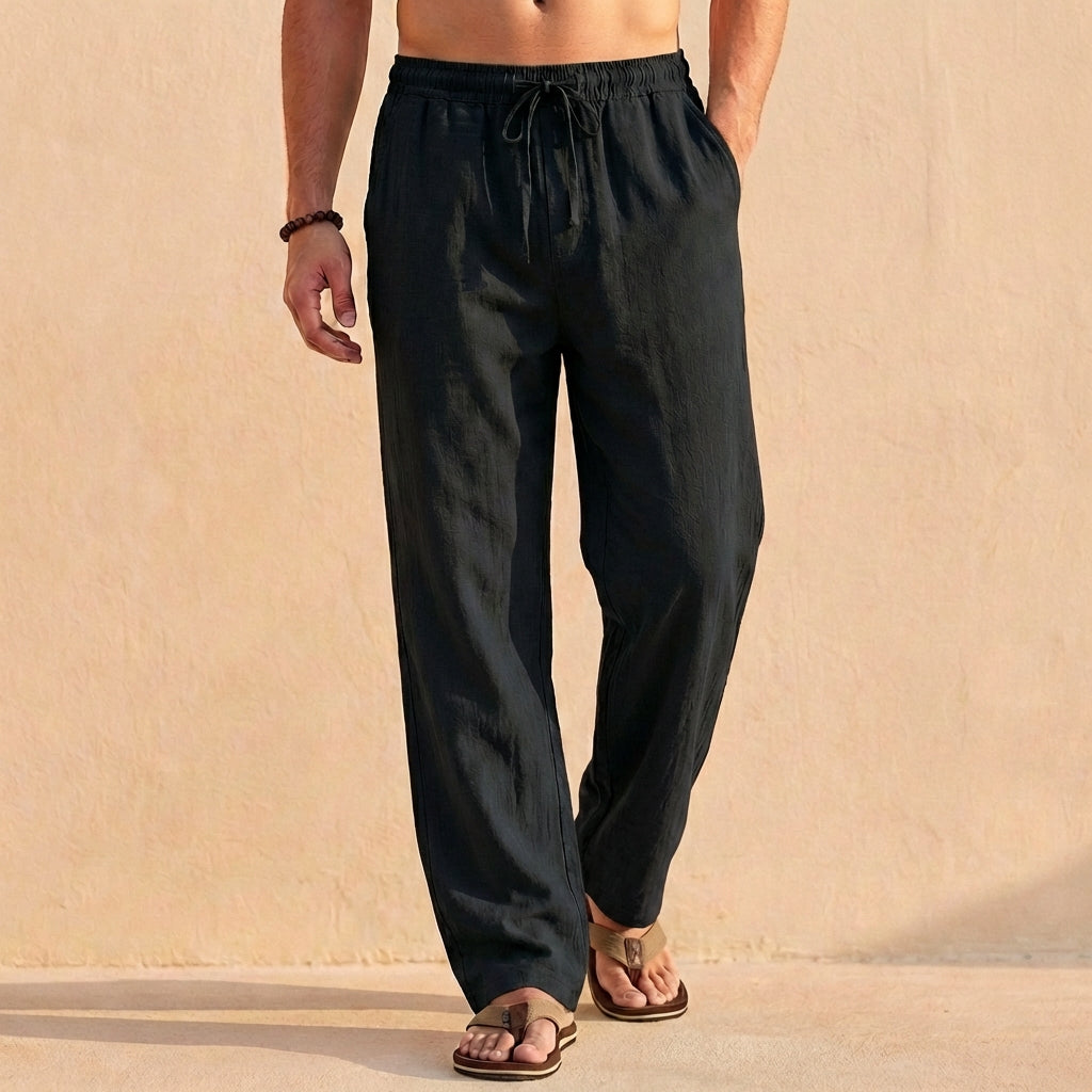 Theodore Relaxed Fit Trousers | Solid Full-Length Trousers
