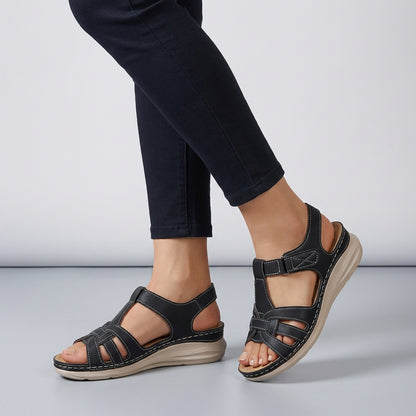 Olivia Orthopedic Wedge Sandals | Retro Cross-Strap Stitching Sandals
