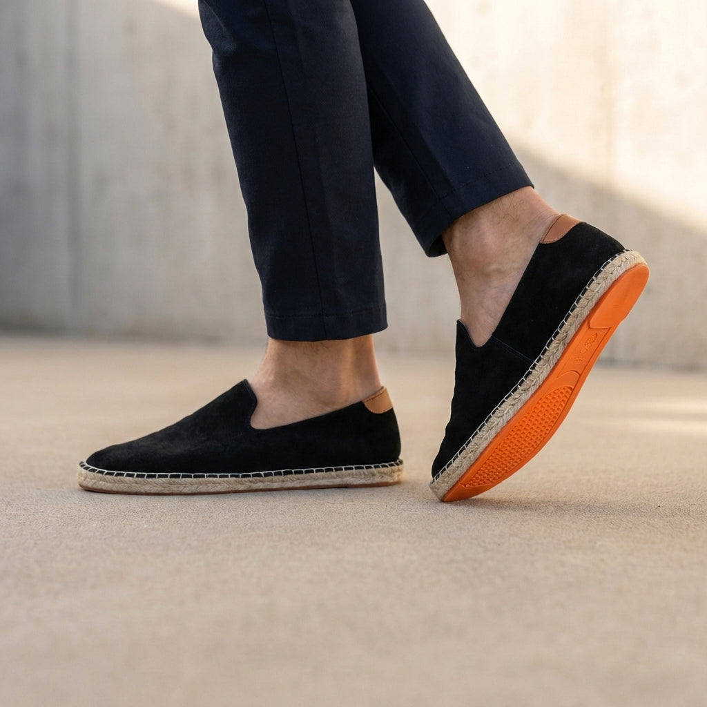 Teddy Relaxed Fit Slip-On Espadrilles | Jute Trim Contrast Heel Espadrilles