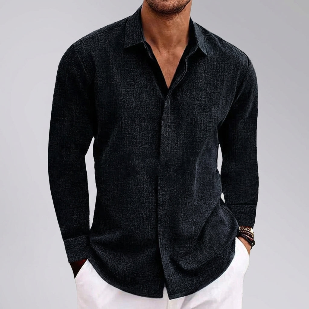 Archie Relaxed Fit Button-Up Shirt | Collared Long Sleeve Shirt