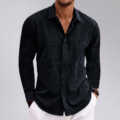 Archie Relaxed Fit Button-Up Shirt | Collared Long Sleeve Shirt