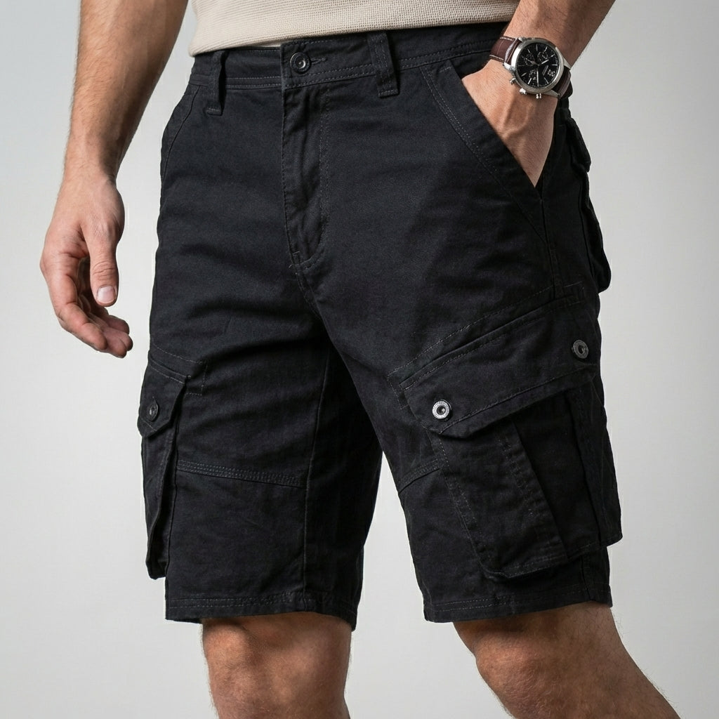 Theodore Relaxed Fit Cargo Shorts | Cargo Pockets Knee-Length Shorts