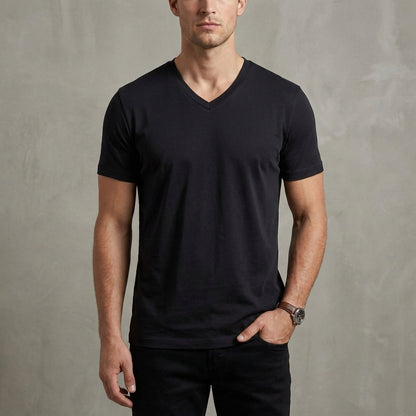 Jack Regular Fit V-Neck T-Shirt | Solid Colour Casual T-shirt