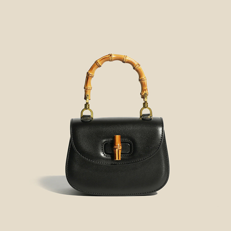 Francesca Top Handle Bag | Bamboo Handle Flap Closure Bag