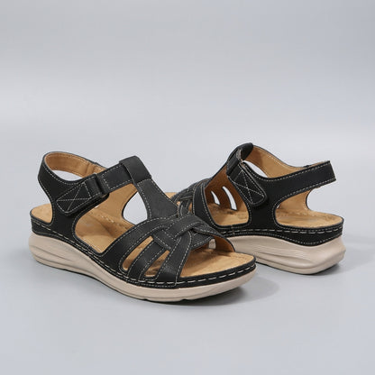 Olivia Orthopedic Wedge Sandals | Retro Cross-Strap Stitching Sandals