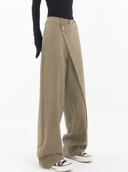 Blanch Pants | Women's Wide-Leg Trousers with Asymmetric Buttons