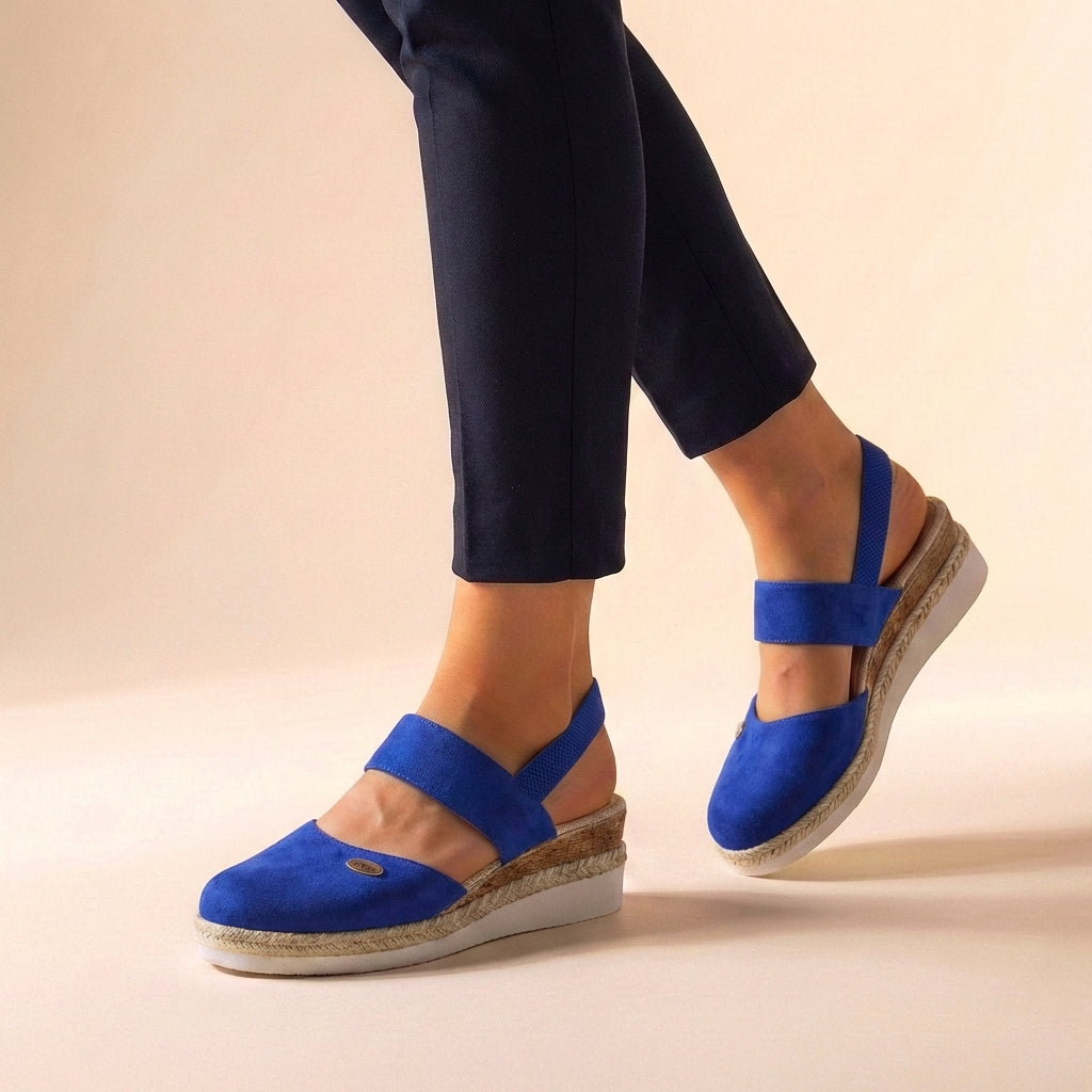 Isabella Closed-Toe Wedge Sandals | Espadrille Sole Ankle Strap Sandals