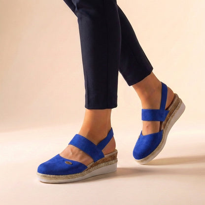 Isabella Closed-Toe Wedge Sandals | Espadrille Sole Ankle Strap Sandals