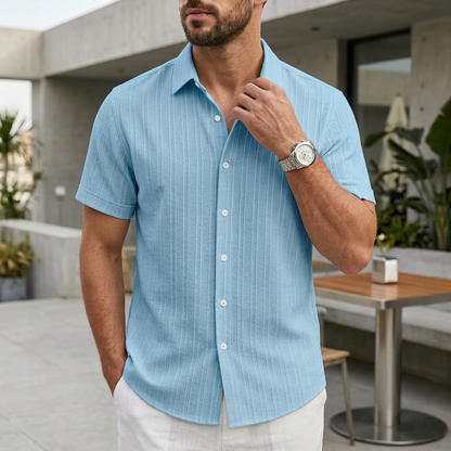 Oscar Relaxed Fit Button-Up Shirt | Collared Short Sleeve Shirt