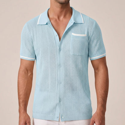 Freddie Relaxed Knit Polo Shirt | Striped Button Front Shirt