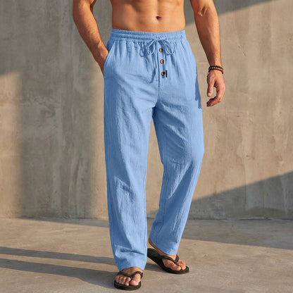 Arthur Relaxed Fit Trousers | Textured Drawstring Waist Trousers